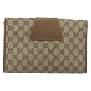 GUCCI GG Supreme Web Sherry Line Clutch Bag PVC Beige Gold 89 01 030 Auth BA9141-3