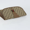 GUCCI GG Supreme Web Sherry Line Clutch Bag PVC Beige Gold 89 01 030 Auth BA9141-6