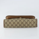 GUCCI GG Supreme Web Sherry Line Clutch Bag PVC Beige Gold 89 01 030 Auth BA9141-7