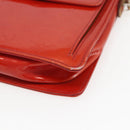 LOUIS VUITTON Monogram Vernis Motto Accessory Pouch Red M91137 LV Auth BA9148-10
