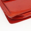 LOUIS VUITTON Monogram Vernis Motto Accessory Pouch Red M91137 LV Auth BA9148-14