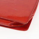LOUIS VUITTON Monogram Vernis Motto Accessory Pouch Red M91137 LV Auth BA9148-15