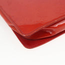 LOUIS VUITTON Monogram Vernis Motto Accessory Pouch Red M91137 LV Auth BA9148-16