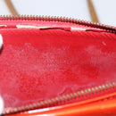 LOUIS VUITTON Monogram Vernis Motto Accessory Pouch Red M91137 LV Auth BA9148-18