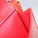 LOUIS VUITTON Monogram Vernis Motto Accessory Pouch Red M91137 LV Auth BA9148-12