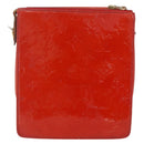 LOUIS VUITTON Monogram Vernis Motto Accessory Pouch Red M91137 LV Auth BA9148-2