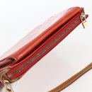 LOUIS VUITTON Monogram Vernis Motto Accessory Pouch Red M91137 LV Auth BA9148-6