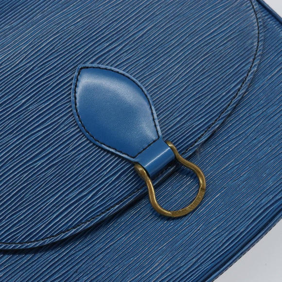 LOUIS VUITTON Epi Saint Cloud GM Shoulder Bag Toledo Blue M52195 LV Auth BA9150