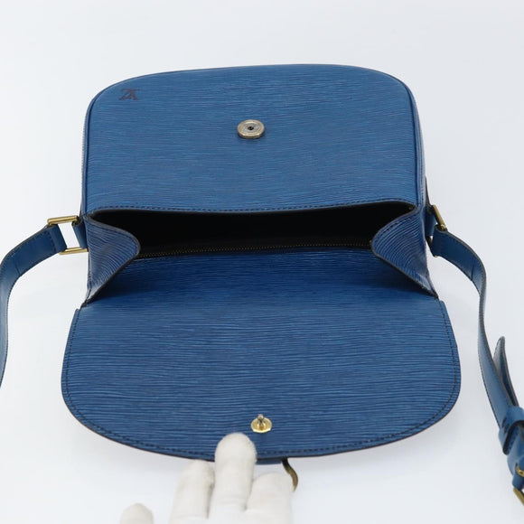 LOUIS VUITTON Epi Saint Cloud GM Shoulder Bag Toledo Blue M52195 LV Auth BA9150