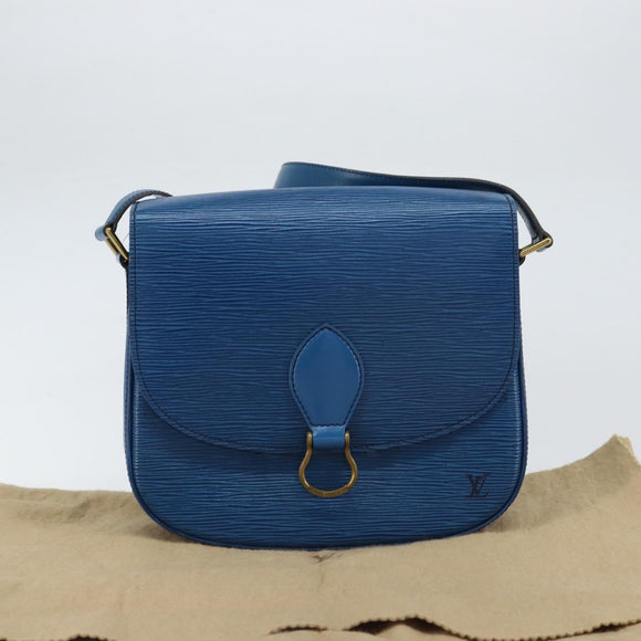 LOUIS VUITTON Epi Saint Cloud GM Shoulder Bag Toledo Blue M52195 LV Auth BA9150