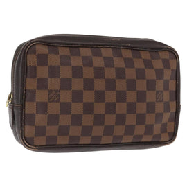 LOUIS VUITTON Damier Ebene Trousse Toilette 25 Clutch Bag N47624 LV Auth BA9155