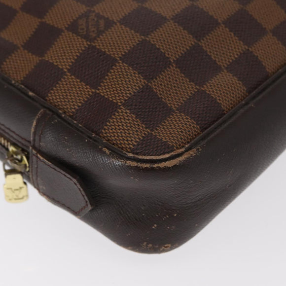 LOUIS VUITTON Damier Ebene Trousse Toilette 25 Clutch Bag N47624 LV Auth BA9155