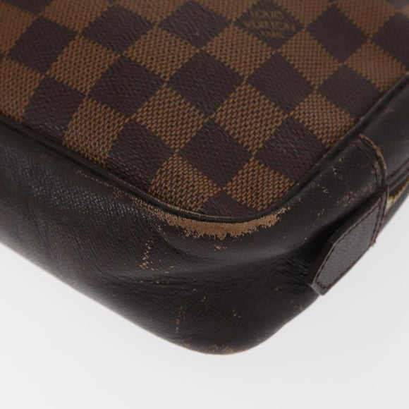 LOUIS VUITTON Damier Ebene Trousse Toilette 25 Clutch Bag N47624 LV Auth BA9155