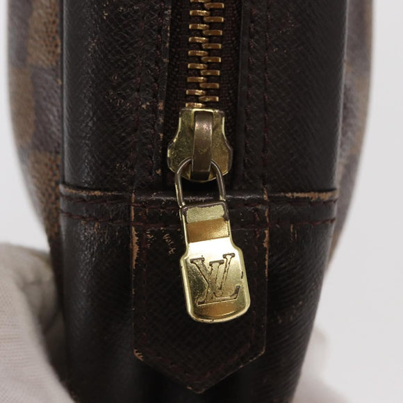 LOUIS VUITTON Damier Ebene Trousse Toilette 25 Clutch Bag N47624 LV Auth BA9155