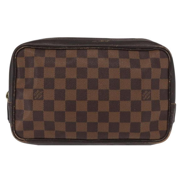 LOUIS VUITTON Damier Ebene Trousse Toilette 25 Clutch Bag N47624 LV Auth BA9155