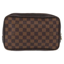 LOUIS VUITTON Damier Ebene Trousse Toilette 25 Clutch Bag N47624 LV Auth BA9155-3