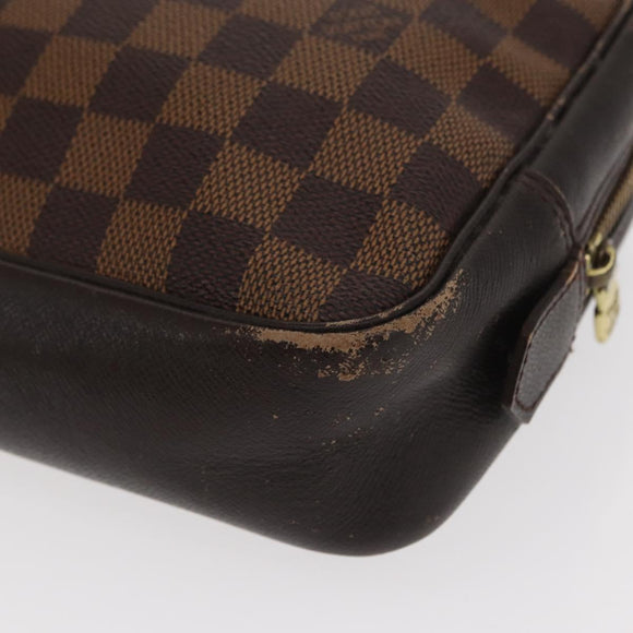 LOUIS VUITTON Damier Ebene Trousse Toilette 25 Clutch Bag N47624 LV Auth BA9155