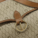 Christian Dior Honeycomb Canvas Shoulder Bag PVC Beige Gold Auth BA9156-14