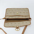 Christian Dior Honeycomb Canvas Shoulder Bag PVC Beige Gold Auth BA9156-15