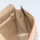 Christian Dior Honeycomb Canvas Shoulder Bag PVC Beige Gold Auth BA9156-18