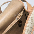 Christian Dior Honeycomb Canvas Shoulder Bag PVC Beige Gold Auth BA9156-20