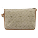 Christian Dior Honeycomb Canvas Shoulder Bag PVC Beige Gold Auth BA9156-3