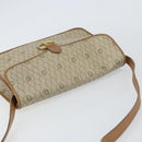 Christian Dior Honeycomb Canvas Shoulder Bag PVC Beige Gold Auth BA9156-6