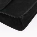 Chloe Chain Shoulder Bag Suede Black Gold Auth BA9157-10