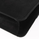 Chloe Chain Shoulder Bag Suede Black Gold Auth BA9157-13