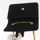 Chloe Chain Shoulder Bag Suede Black Gold Auth BA9157-15