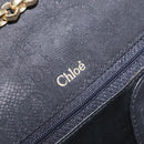 Chloe Chain Shoulder Bag Suede Black Gold Auth BA9157-16