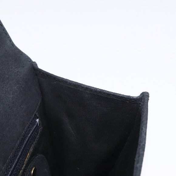 Chloe Chain Shoulder Bag Suede Black Gold Auth BA9157