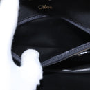 Chloe Chain Shoulder Bag Suede Black Gold Auth BA9157-21