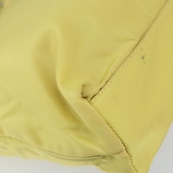 PRADA Hand Bag Nylon Yellow Gold Auth BA9158