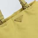PRADA Hand Bag Nylon Yellow Gold Auth BA9158-17