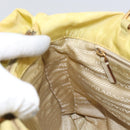 PRADA Hand Bag Nylon Yellow Gold Auth BA9158-19
