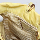 PRADA Hand Bag Nylon Yellow Gold Auth BA9158-20