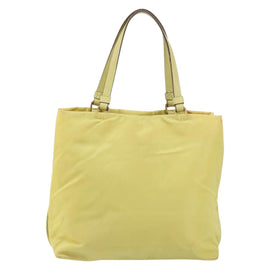 PRADA Hand Bag Nylon Yellow Gold Auth BA9158 - 0