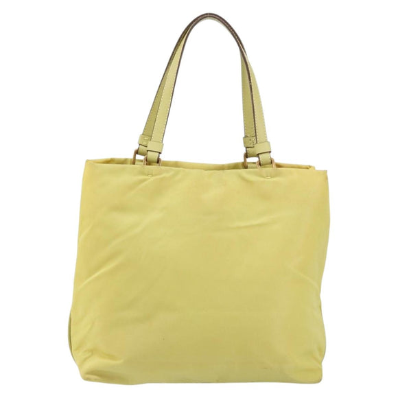 PRADA Hand Bag Nylon Yellow Gold Auth BA9158