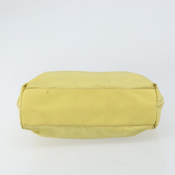 PRADA Hand Bag Nylon Yellow Gold Auth BA9158