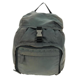 PRADA Backpack Nylon Gray Silver Auth BA9159 - 0