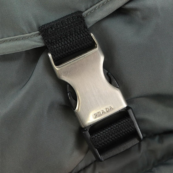 PRADA Backpack Nylon Gray Silver Auth BA9159