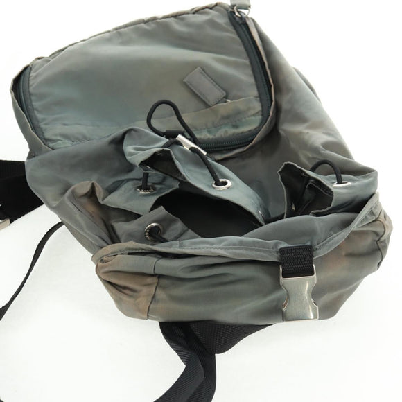 PRADA Backpack Nylon Gray Silver Auth BA9159
