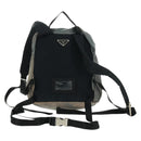 PRADA Backpack Nylon Gray Silver Auth BA9159-3