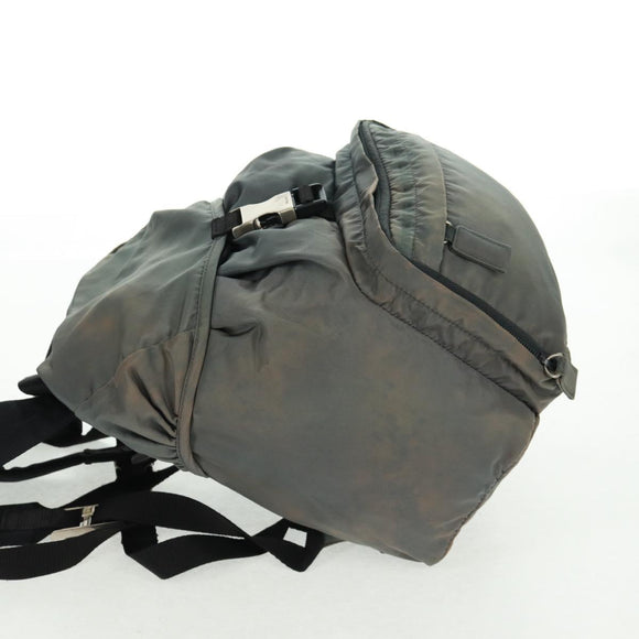 PRADA Backpack Nylon Gray Silver Auth BA9159