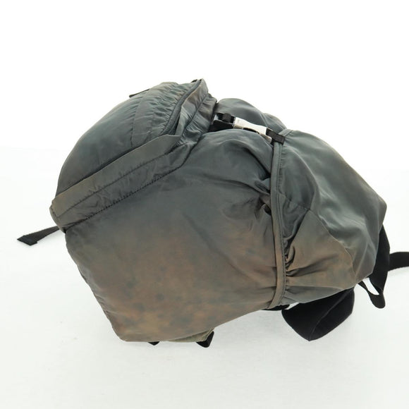PRADA Backpack Nylon Gray Silver Auth BA9159