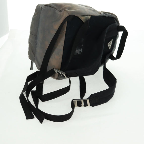 PRADA Backpack Nylon Gray Silver Auth BA9159
