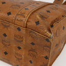 MCM Logogram Vicetos Tote Bag PVC Brown Gold Auth BA9161-12