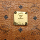 MCM Logogram Vicetos Tote Bag PVC Brown Gold Auth BA9161-14