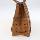 MCM Logogram Vicetos Tote Bag PVC Brown Gold Auth BA9161-5